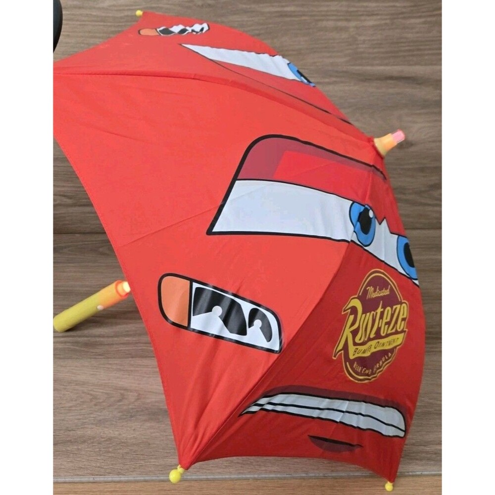 Disney Parks Pixar Cars Lightning McQueen Kids Umbrella Light Up WORKS Rusteze